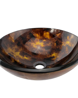 Bathroom Tempered Glass Vessel Sink with Unique