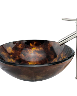 Bathroom Tempered Glass Vessel Sink with Unique